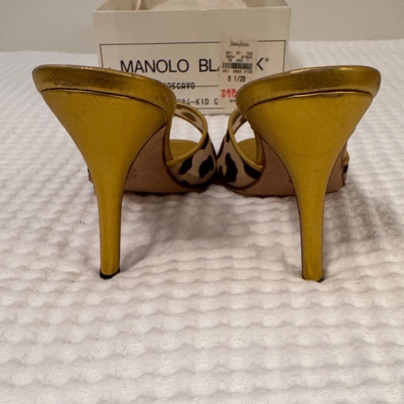 Manolo Blahnik Yellow and Brown Leopard Heels - Picture 3 of 14